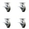 Service Caster 6 Inch Kingpinless Thermoplastic Rubber Wheel Swivel Caster Set with Brakes SCC SCC-KP30S620-TPRRD-SLB-4 - alternate 1